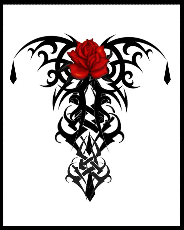 Gothic Rose Tattoo Print V1
