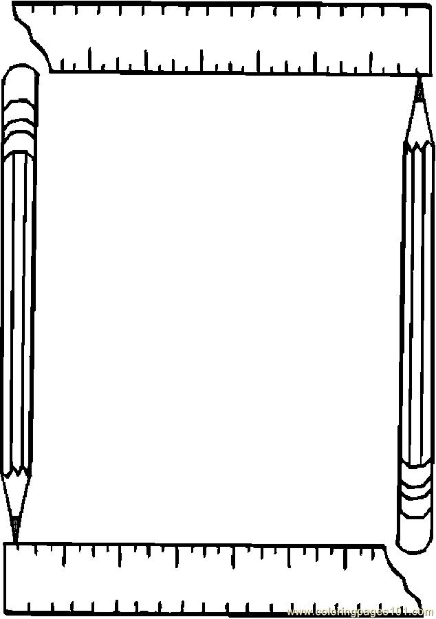 Coloring Pages Pencil & Ruler Frame (Education > School) - free ...