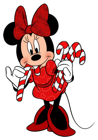 Disney Christmas Minnie Mouse Candy Canes Clipart
