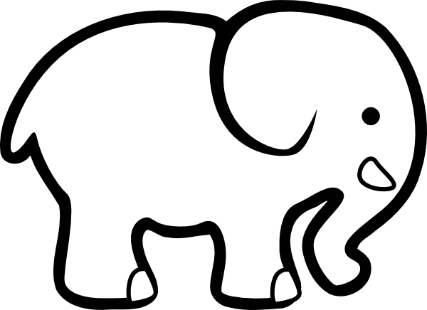 Elephant Bw Clip Art Vector Online Royalty Free Public - Free ...