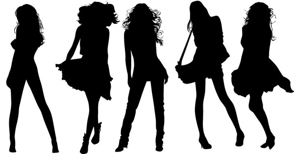 Girl silhouette vectors