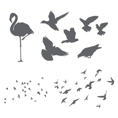 Birds Flying Silhouettes: Ducks, Doves, Flamingo | Just Free Image ...