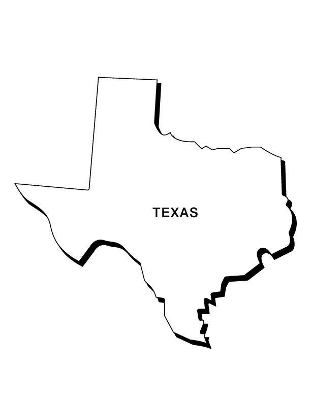 texas outline worth Colouring Pages