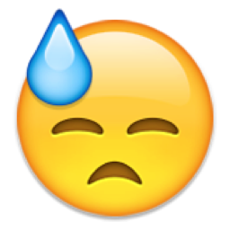 Face with Cold Sweat Emoji (U+1F613/U+E108)