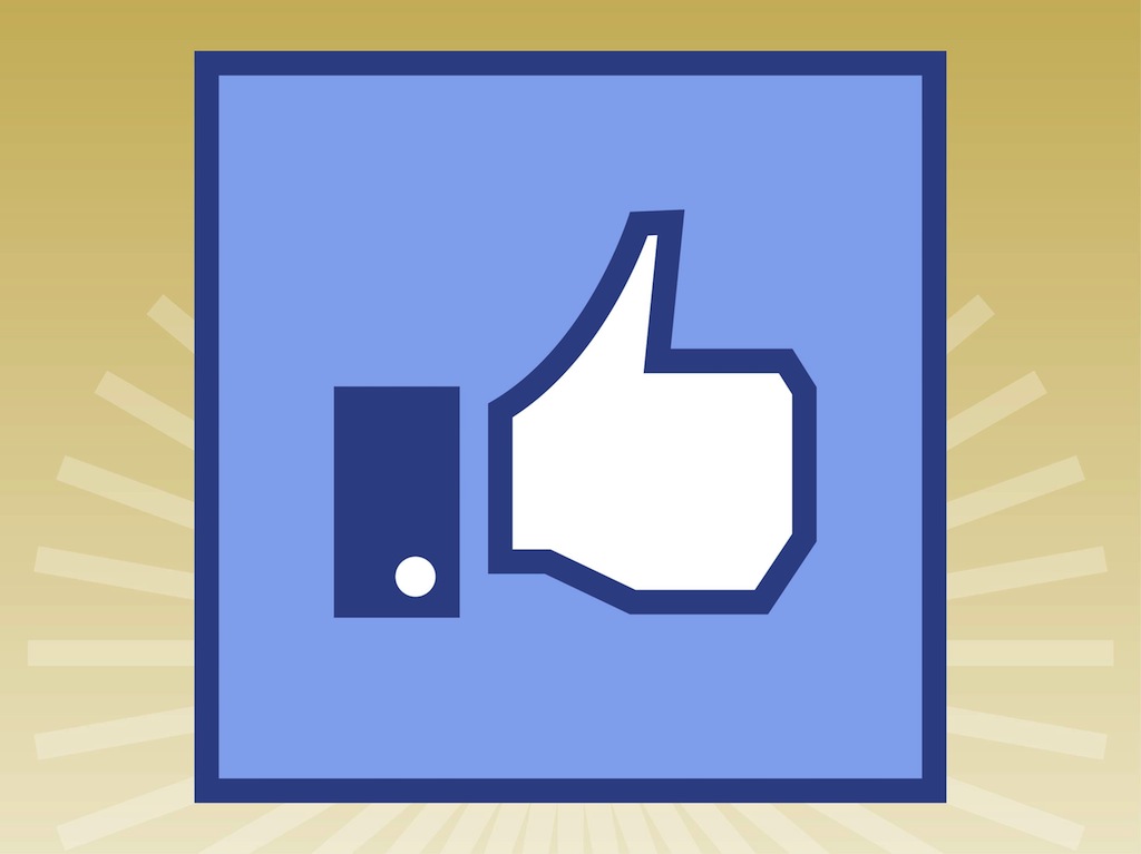 Social media vector design of a Facebook like icon. Hand making a thumbs up gesture placed in a.