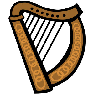 Celtic harp - public domain clip art image @ wpclipart.com - Polyvore