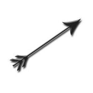 Clipart Picture of a Black, Skinny 3D Arrow - Polyvore