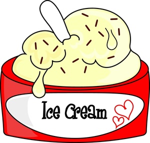 Ice Cream Clipart Image - Dish of Vanilla Ice Cream