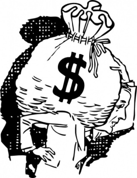 Big Bag Of Money clip art | Download free Vector