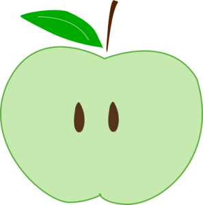 Green Apple Slice clip art - vector clip art online, royalty free ...