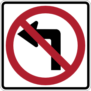 No Left Turn Sign clip art - vector clip art online, royalty free ...