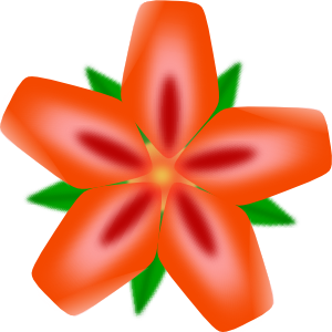 Atulasthana Red Flower clip art - vector clip art online, royalty ...