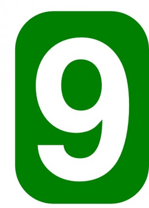 Green rounded rectangle with number 9 clip art Free vector for ...