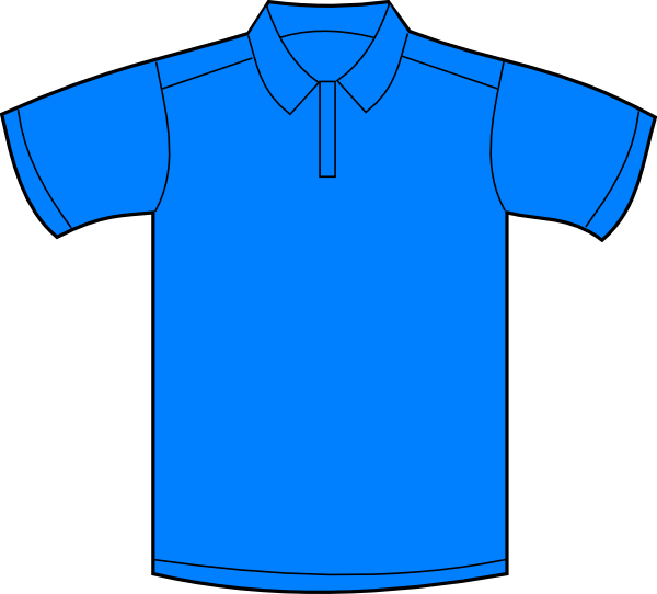 Polo Shirt Blue Front clip art - vector clip art online, royalty ...