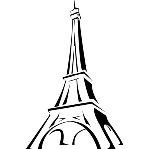 eiffel tower in france line art vector drawing logo - Free Vector Art