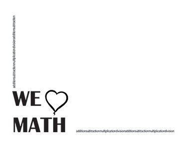 We Love Math- Landscape- Blank | Teacher Clipart Borders