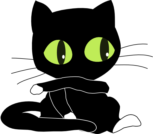 Antontw Blackcat With White Sockets clip art Free Vector