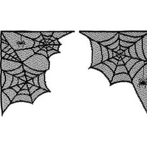 Amazon.com - Halloween Woven Black Spider Web Window Corner Accents