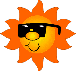 Animated clipart of the sun