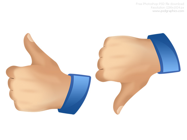PSD thumbs up and down icons | PSDGraphics