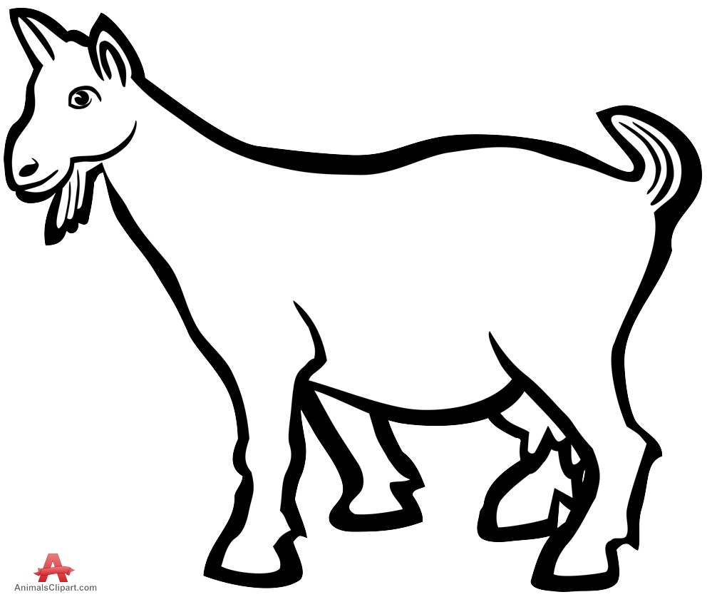 Young Sheep Goat Outline Clipart | Free Clipart Design Download