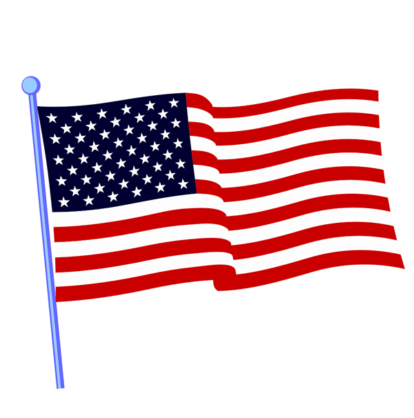 Usa flag flying clipart