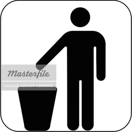 Litter bin symbol, computer artwork. - Stock Photos : Masterfile