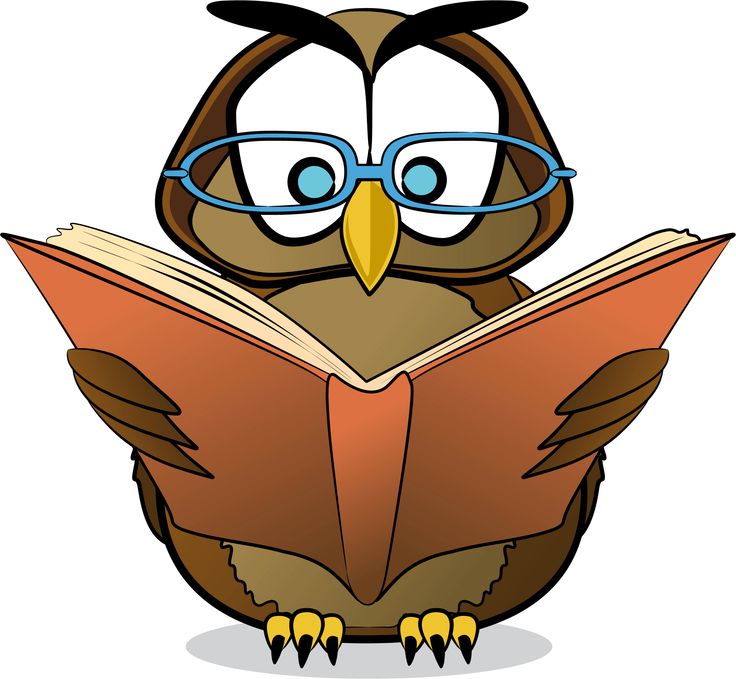 Wise owl writing clipart