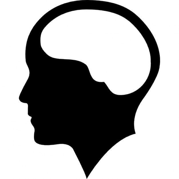Human head side view clipart black and white