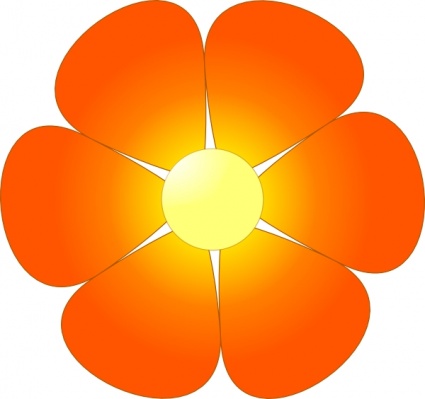 Orange daisy clipart outline