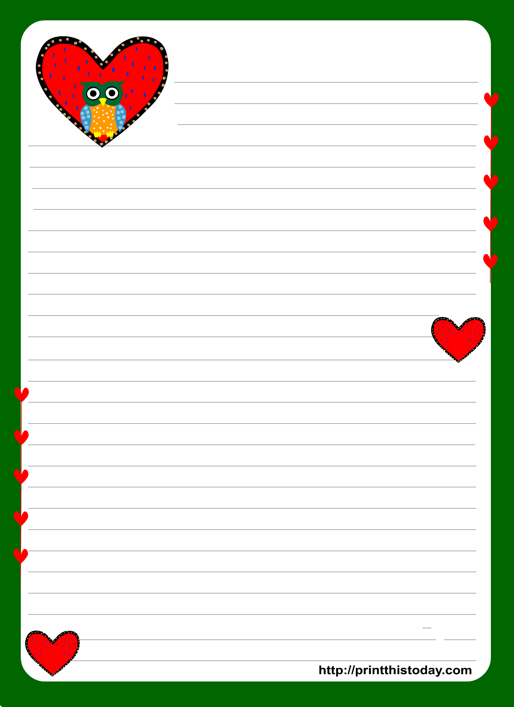 printable love letter paper