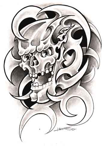 456 views Free Skull Tattoo Designs