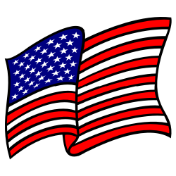 Waving American Flag No Gradients Clip Art | Free Borders and Clip Art
