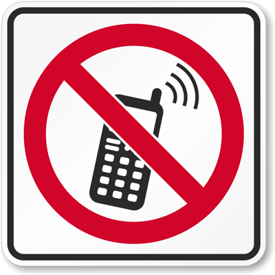 No Cell Phone Symbol Sign, Safety Sign, SKU: K-