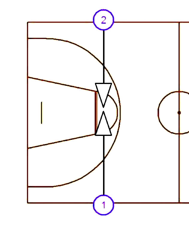 LED Half Basketball Court - 2 Pole/Light Half Basketball Court ...