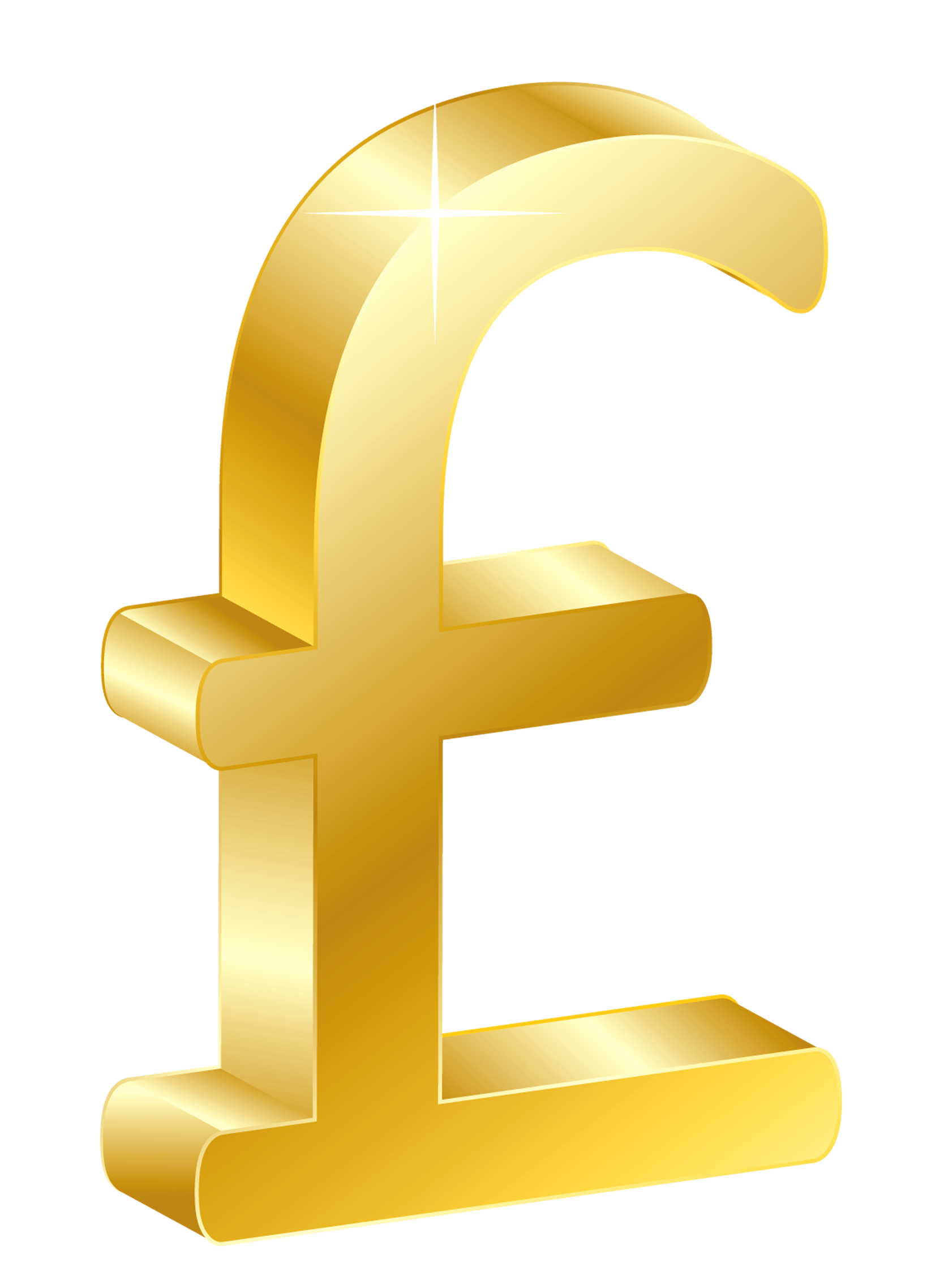 3D Gold UK Pound PNG Clipart