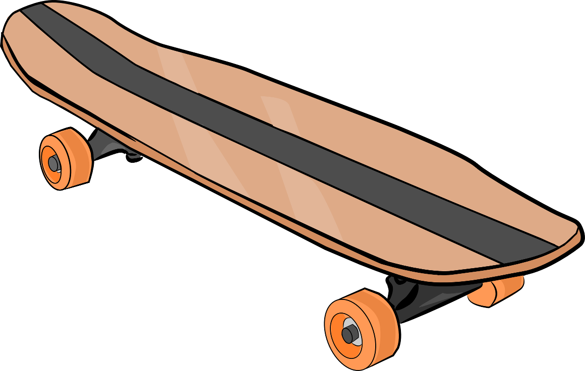 Skateboard clipart black and white free clipart 3 - Clipartix