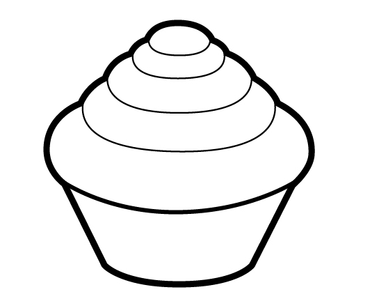Cupcake Outline Clipart Black And White - Free ...