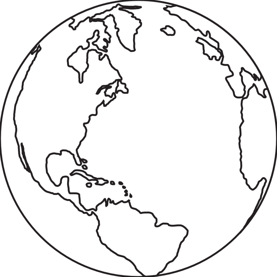 The earth clipart black and white