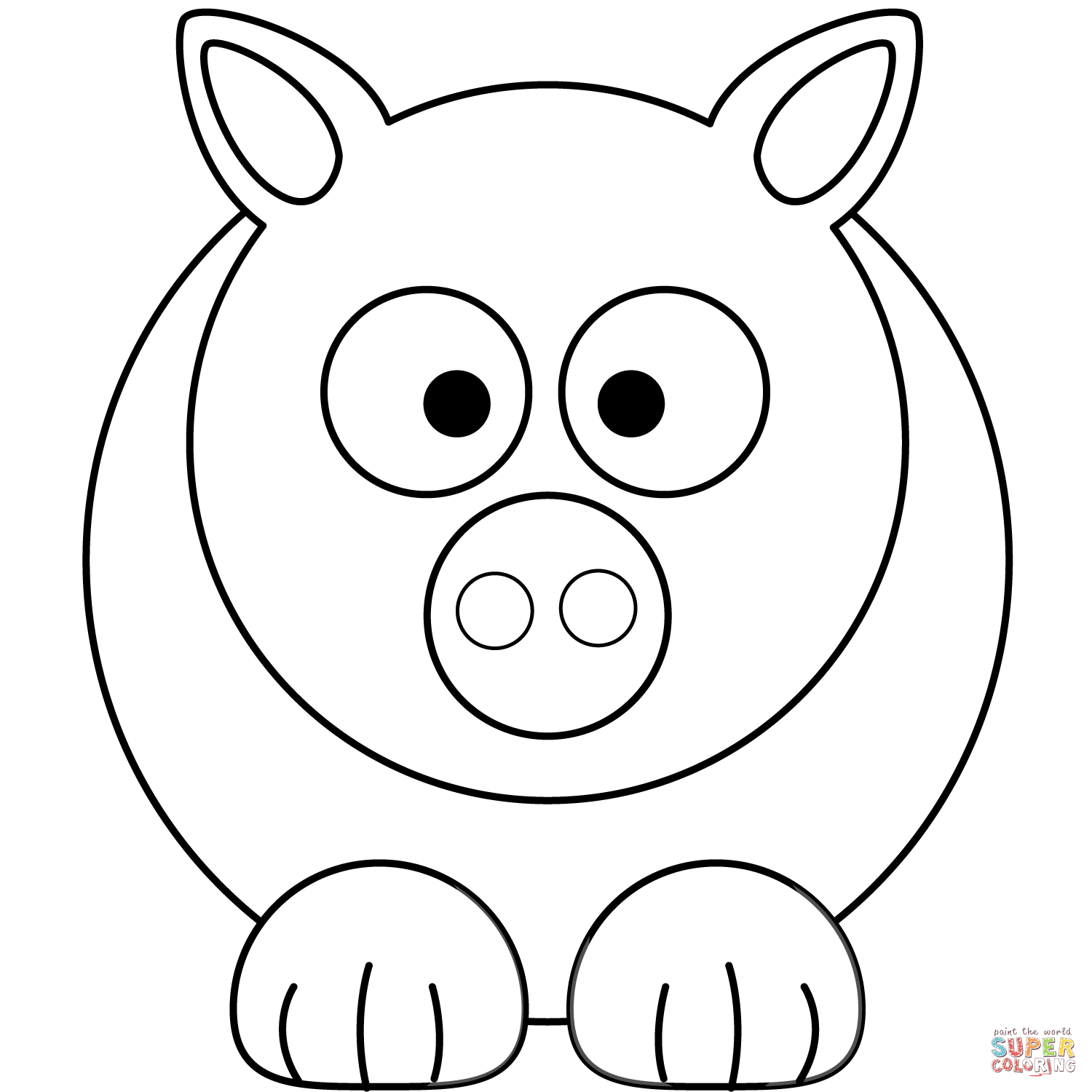 Pig Face Coloring Page - AZ Coloring Pages