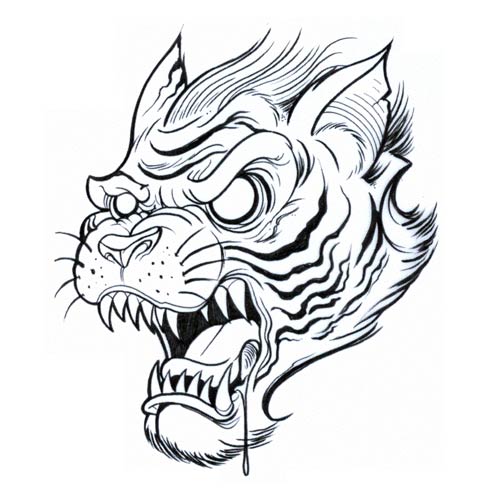 outline-tiger-head-tattoo-design.jpg (500Ã?500) | Badges | Pinterest