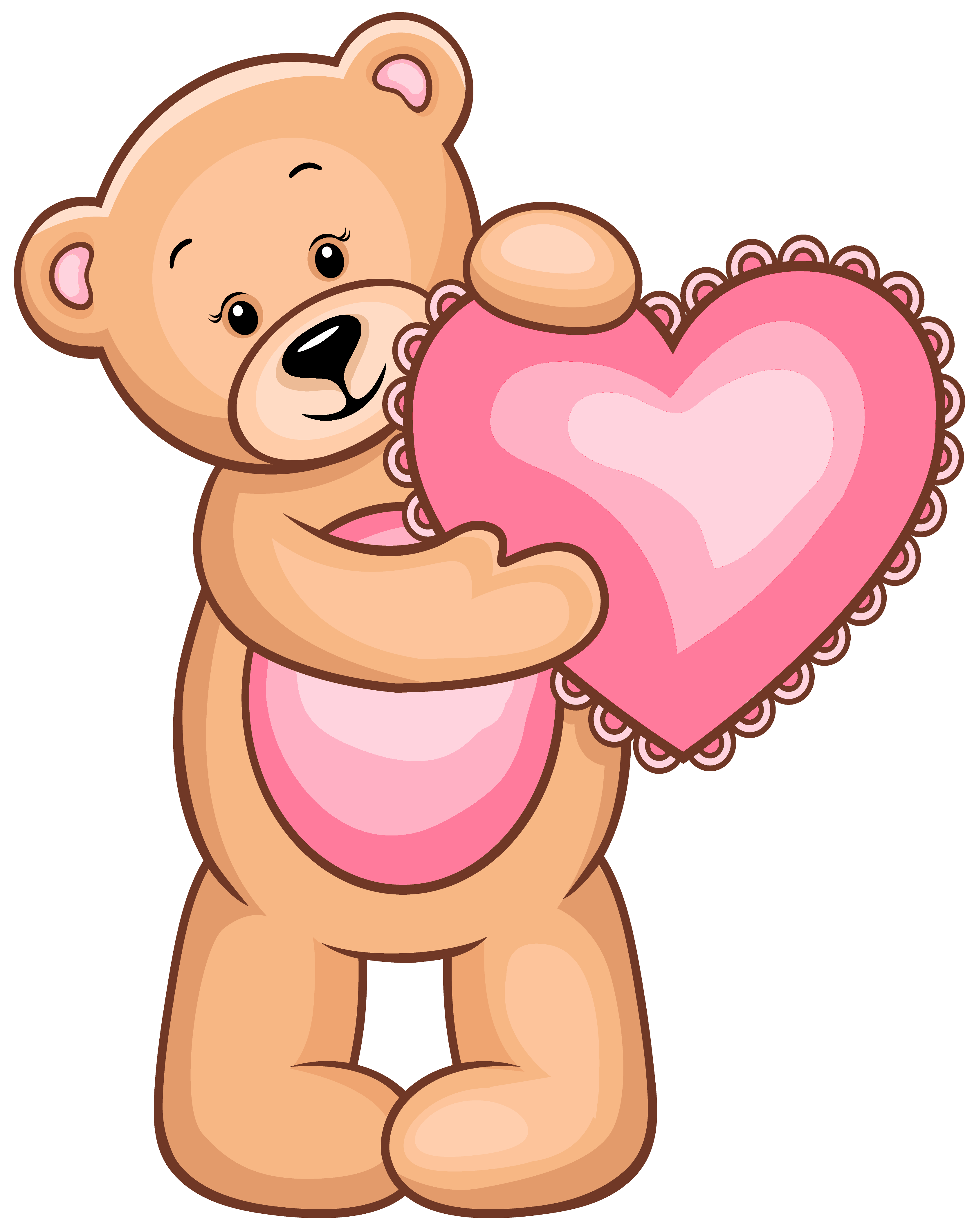flower teddy bear with heart