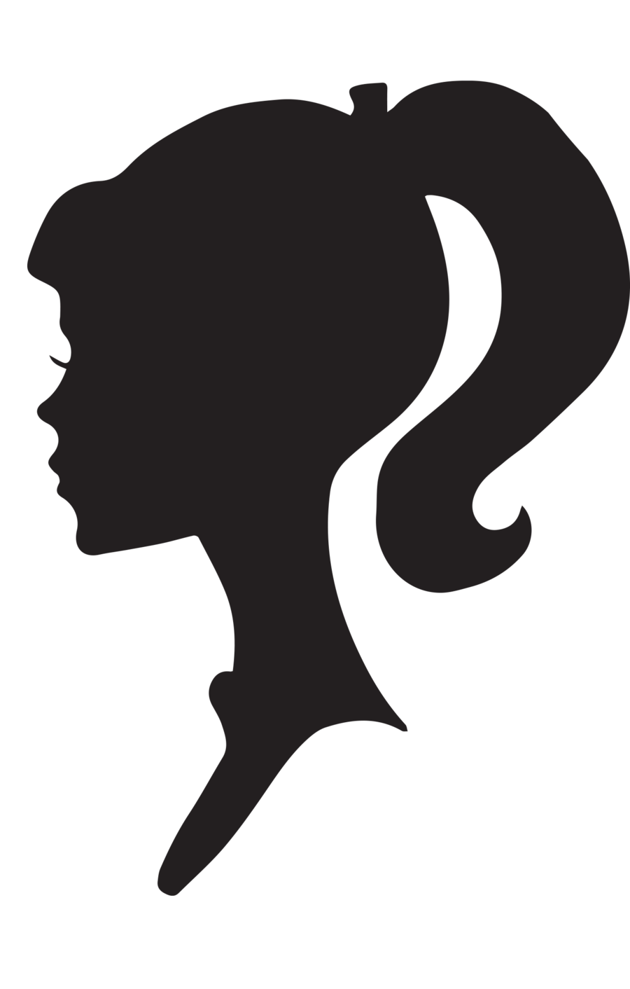 Silhouette of a girl clipart
