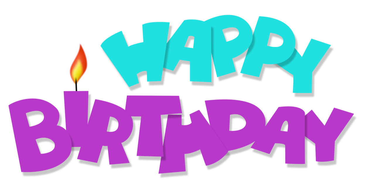 Happy Birthday Transparent Blue and Purple PNG Picture