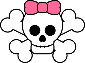 Cute Skull Pink Bow | Free Images - vector clip art ...