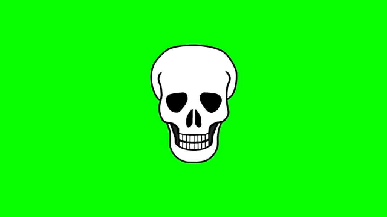 Animated Skull Front View ~ Green Screen - YouTube