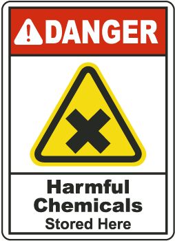 Harmful Chemicals Stored Here Sign G4883 - by SafetySign.com