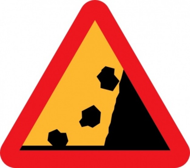 Falling Rocks From Rhs Roadsign clip art | Download free Vector