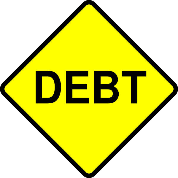 Debt Caution Sign clip art - vector clip art online, royalty free ...