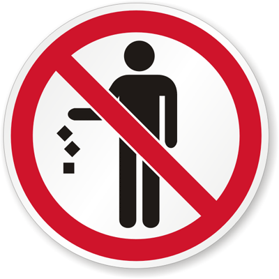 Do Not Litter Signs - Don't Be a Litterbug Signs